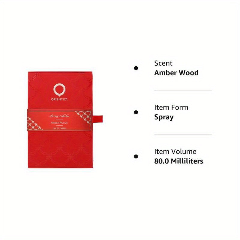 Amber Rouge 80 ml / 2,7 fl.oz Eau de Parfum Spray Parfum luxueux unisexe à l'ambrer and Seaweed by Orientica