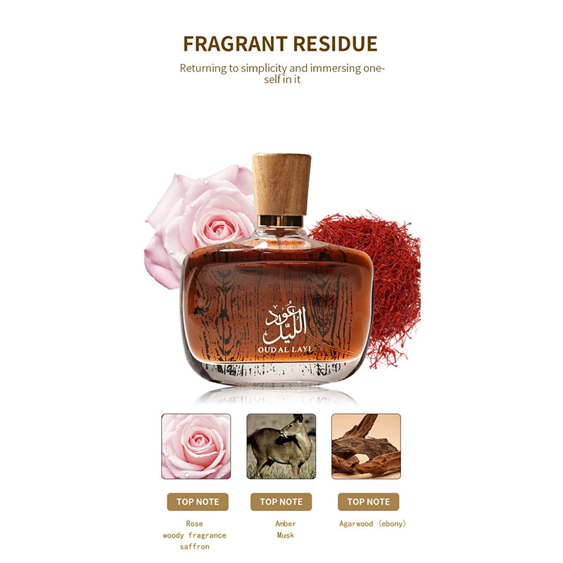 Arabian Oud Women's Parfum Oriental Exotic Sandalwood Lasting, Rich Mysterious Middle Eastern New Mature Business Perfume 100ml